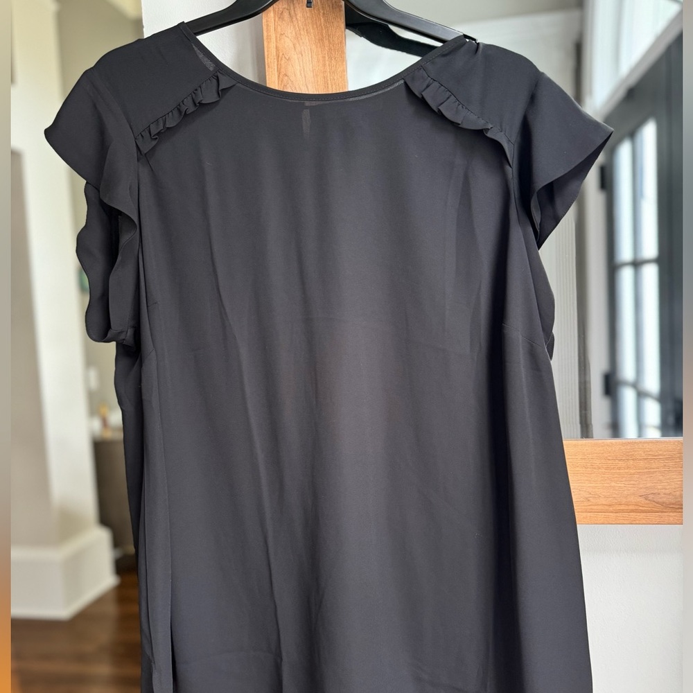 Black Flutter sleeve Plus Size Black Pleated Front Woman’s blouse! Brand 🆕